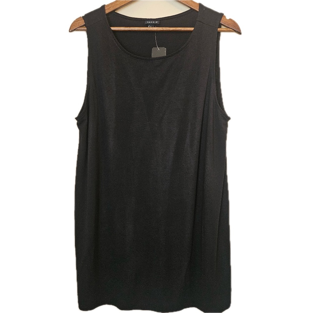 Torrid Tank Womens 2 Black Tunic High Neck Jersey Modal‎ Polyester Spandex
